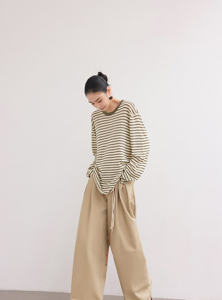 Viscose Wide-Leg Pants - High-Waisted Relaxed Fit