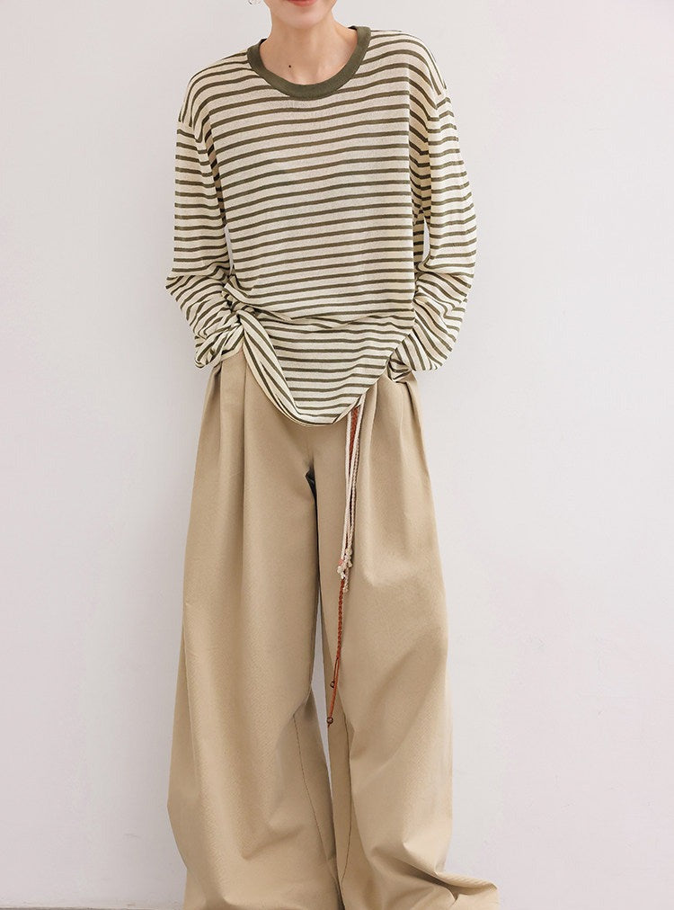 Viscose Wide-Leg Pants - High-Waisted Relaxed Fit