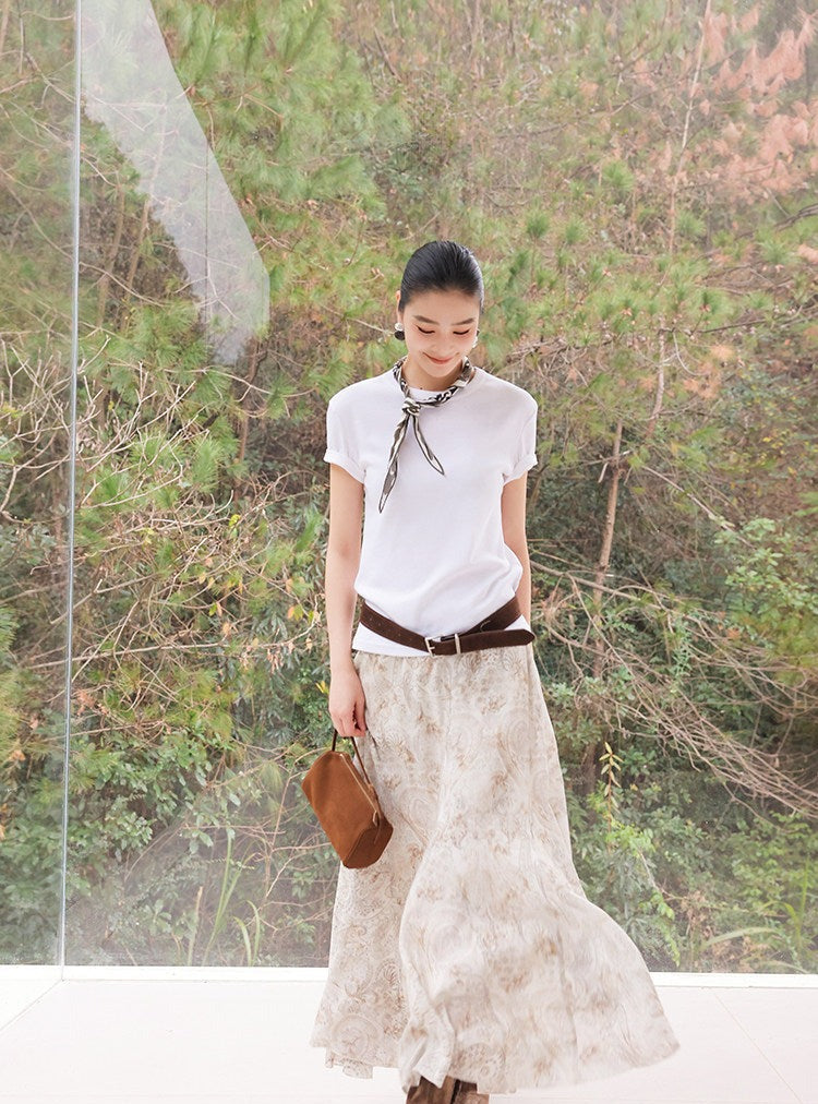 Paisley Print Skirt - Vintage Elegant Design