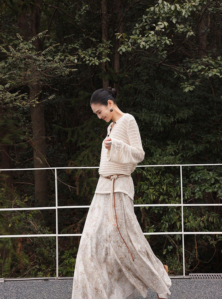 Paisley Print Skirt - Vintage Elegant Design