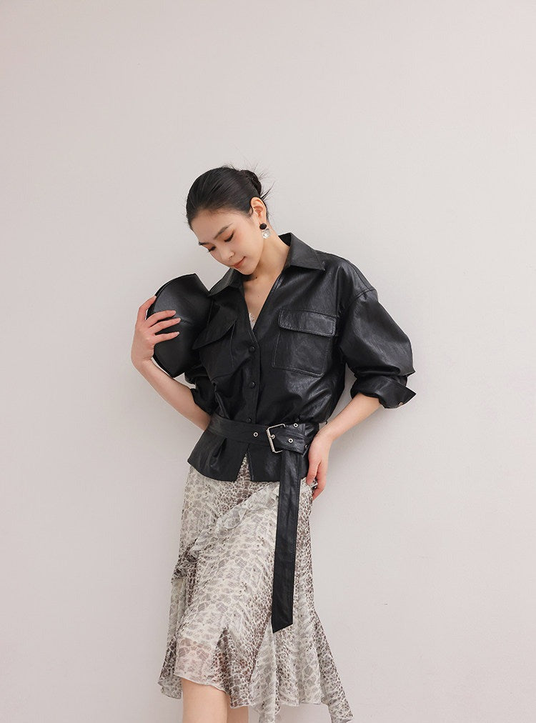 Polyester Skirt - Irregular Ruffled Hem