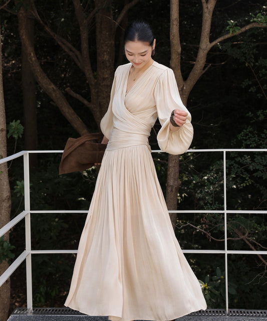 Set 2-Piece Champagne - Atasan Lengan Panjang dan Rok