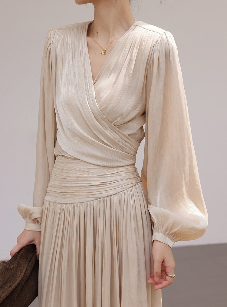 Champagne 2-Piece Set - Long Sleeve Top and Skirt