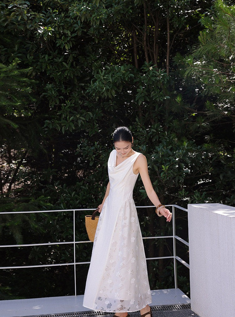 Lace Spaghetti Strap Dress - Elegant A-Line in Beige