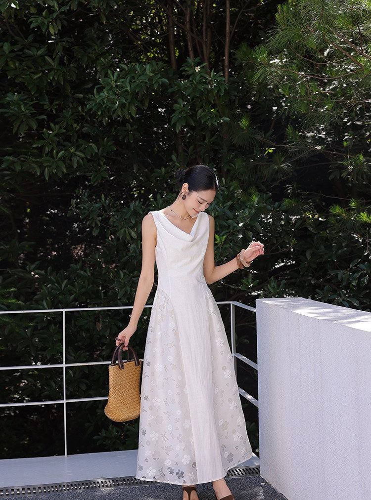 Lace Spaghetti Strap Dress - Elegant A-Line in Beige
