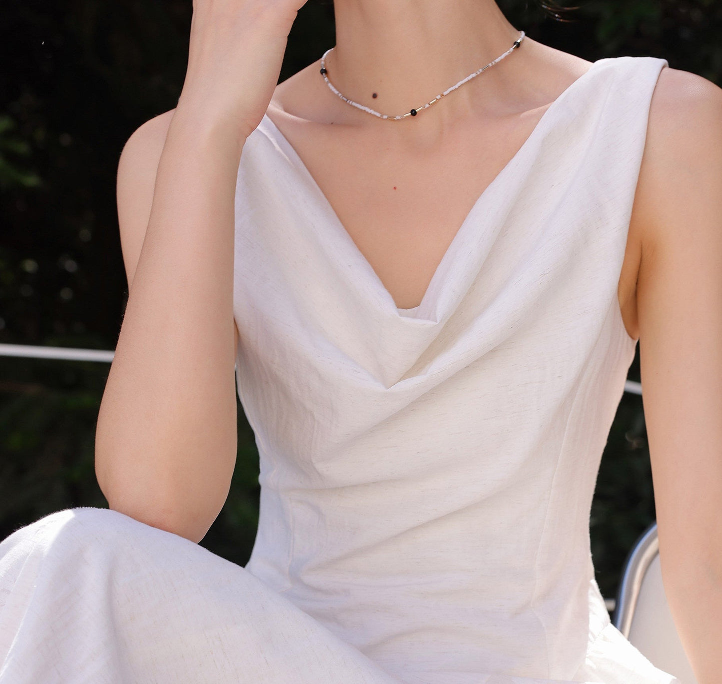 Lace Spaghetti Strap Dress - Elegant A-Line in Beige