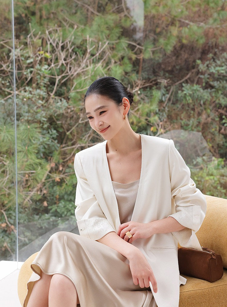 Beige Coat - Relaxed Fit Minimalist Design