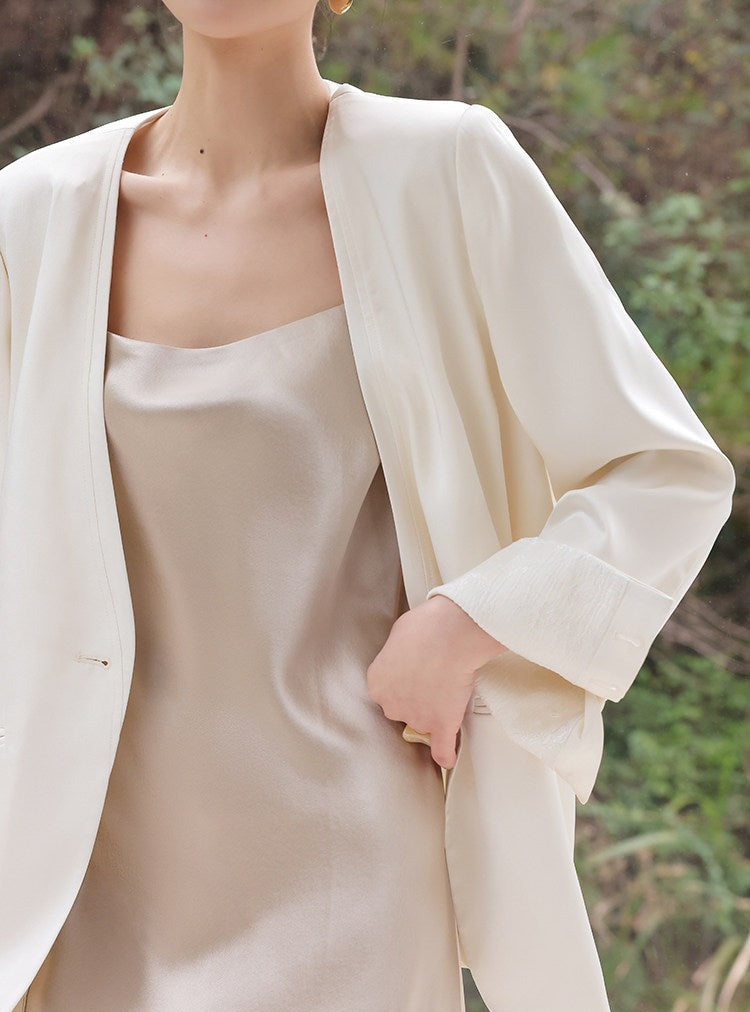 Beige Coat - Relaxed Fit Minimalist Design