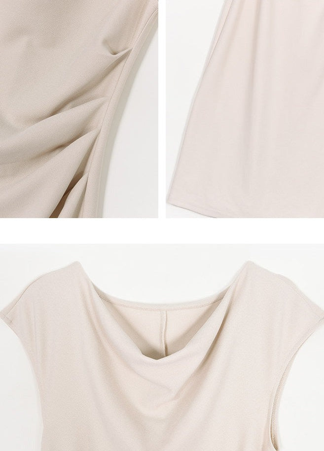 Gaun Katun - Leher Sweetheart Tanpa Lengan