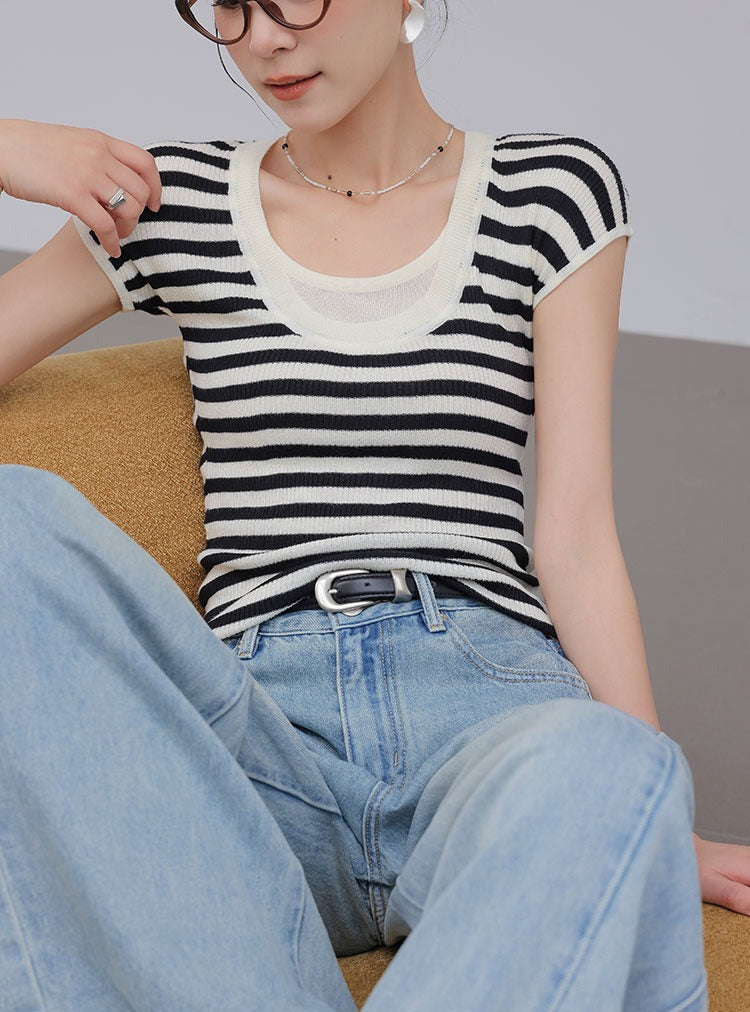 Cotton Wide-Leg Jeans - Light Blue