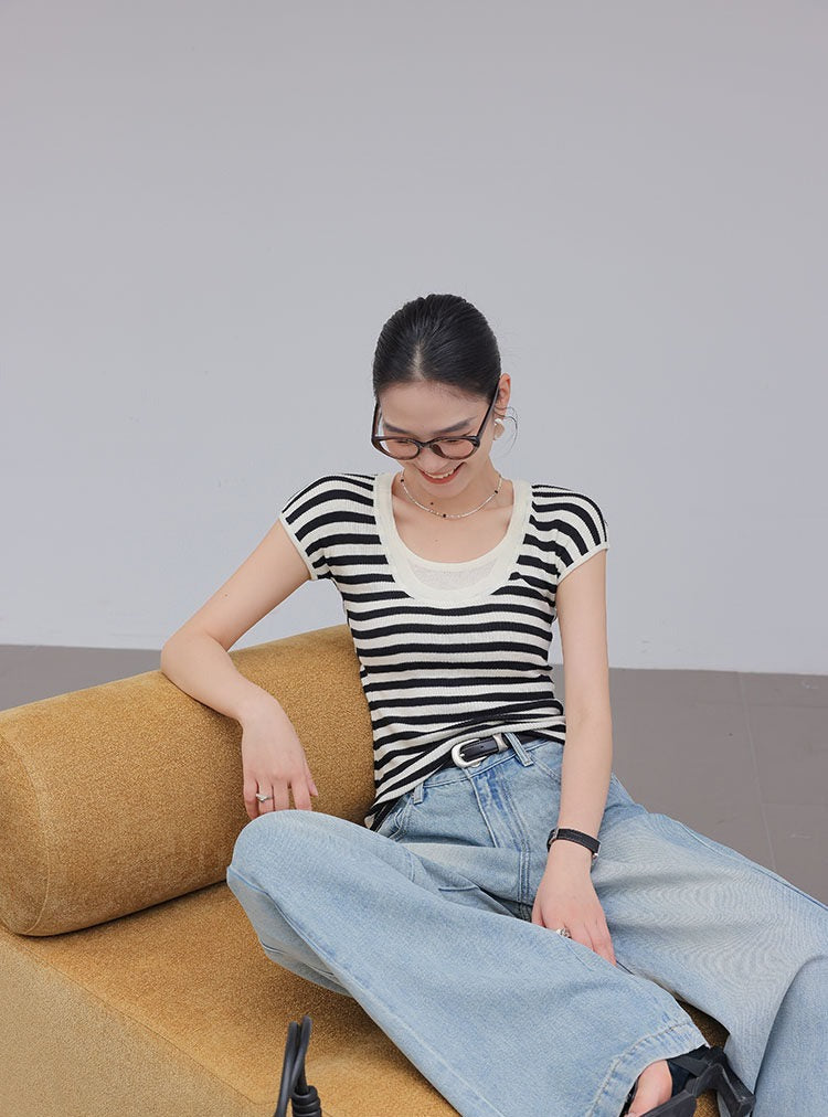 Cotton Wide-Leg Jeans - Light Blue