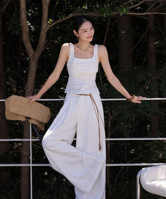 Viscose Two-Piece Set - Tank Top and Relaxed Pants