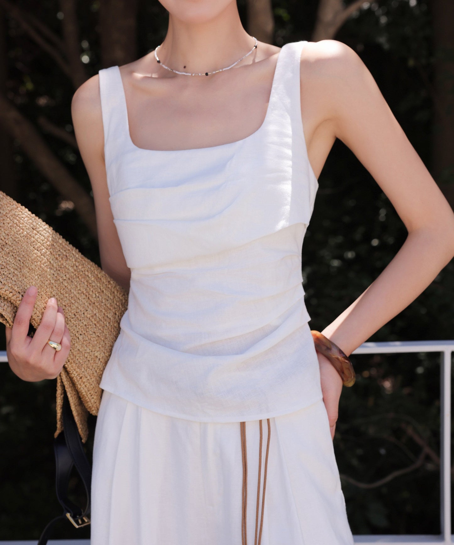 Viscose Two-Piece Set - Tank Top and Relaxed Pants