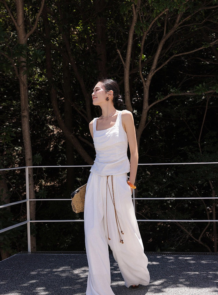 Viscose Two-Piece Set - Tank Top and Relaxed Pants