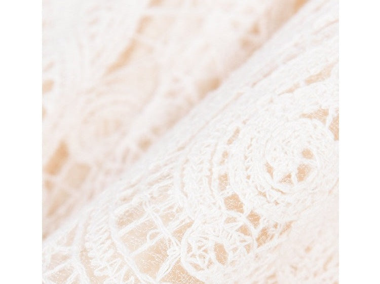 Gaun Tanpa Lengan dengan Detail Renda - Beige Elegan