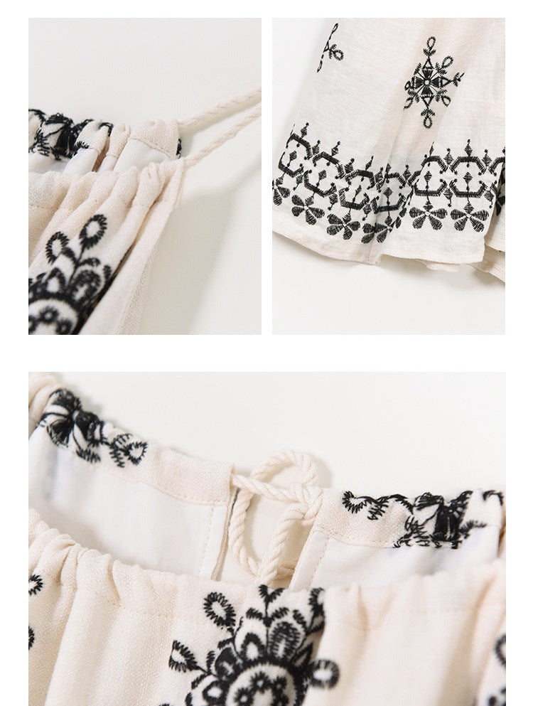 Gaun Viskosa Floral - Leher Halter Tanpa Lengan