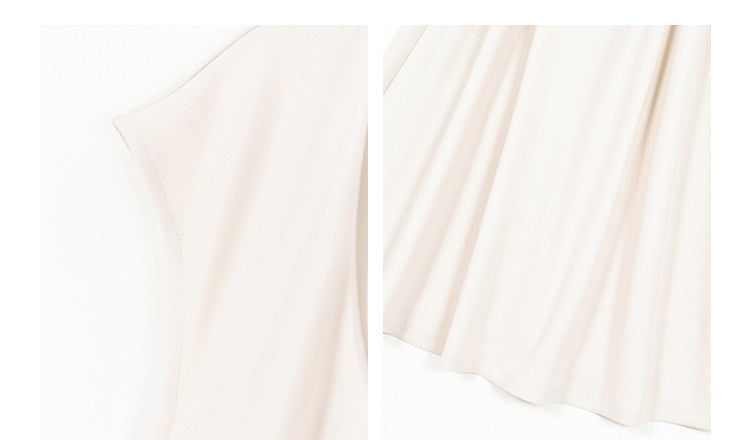 Oatmeal Dress - Square Neck Short Sleeve