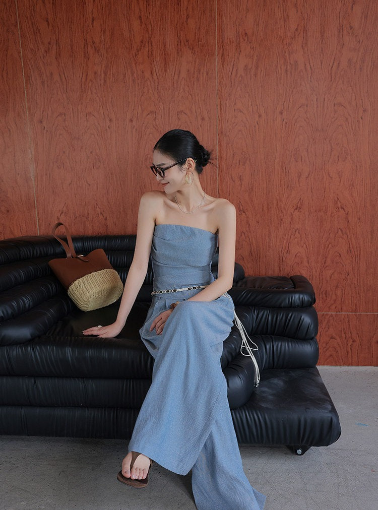 Set 3-Piece Viskose Bergaya - Atasan, Celana, dan Rok