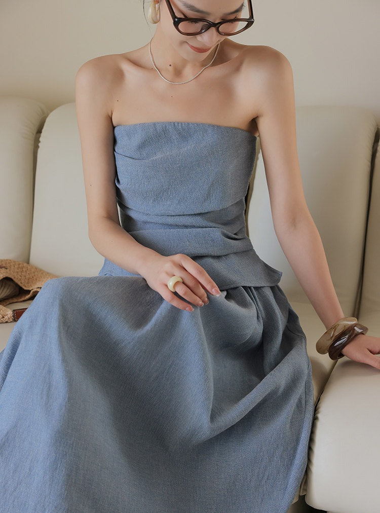 Set 3-Piece Viskose Bergaya - Atasan, Celana, dan Rok