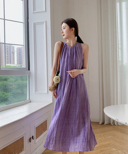 Viscose Dress - Elegant Sleeveless Summer Style