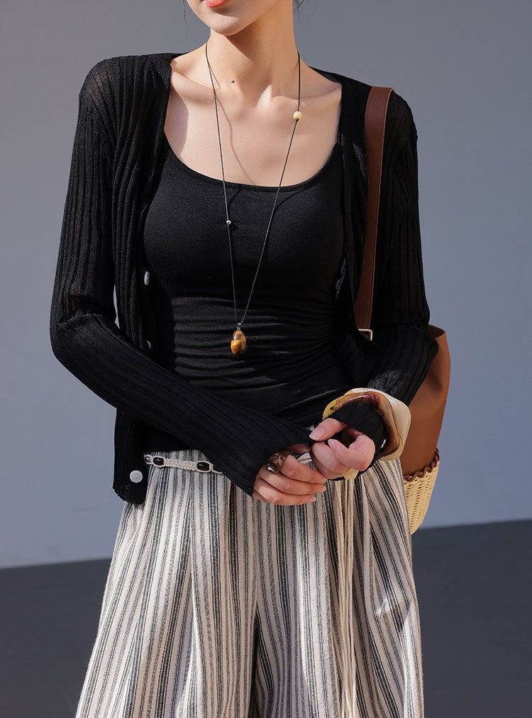 Knitted Cardigan - Lightweight and Versatile
