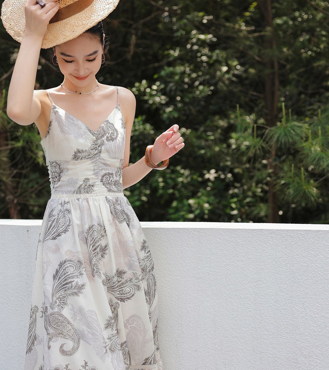 Floral Viscose Dress - Sleeveless Fitted Summer Style