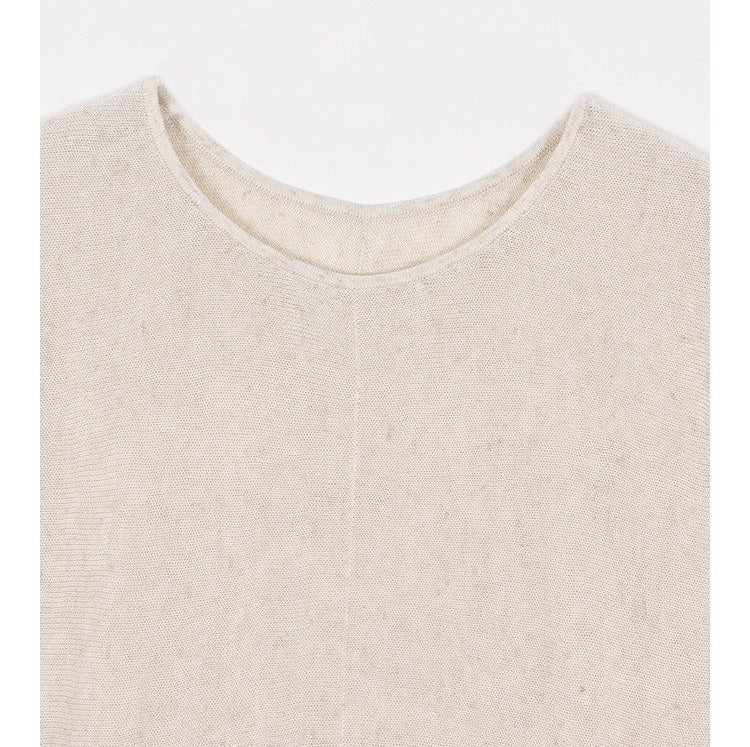 Linen 2-Piece Set - Batwing Sleeve Top and Skirt