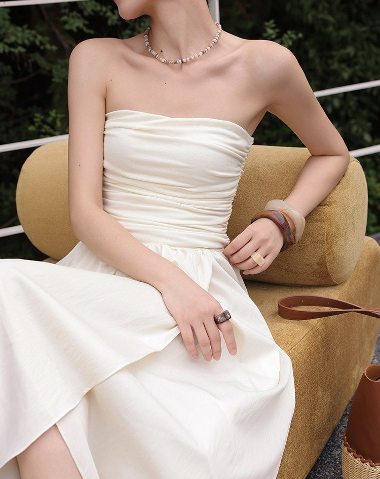 Viscose Off-Shoulder Dress - Elegant Summer Long Dress