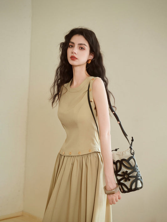 Viscose Top and Skirt Set - Textured Design