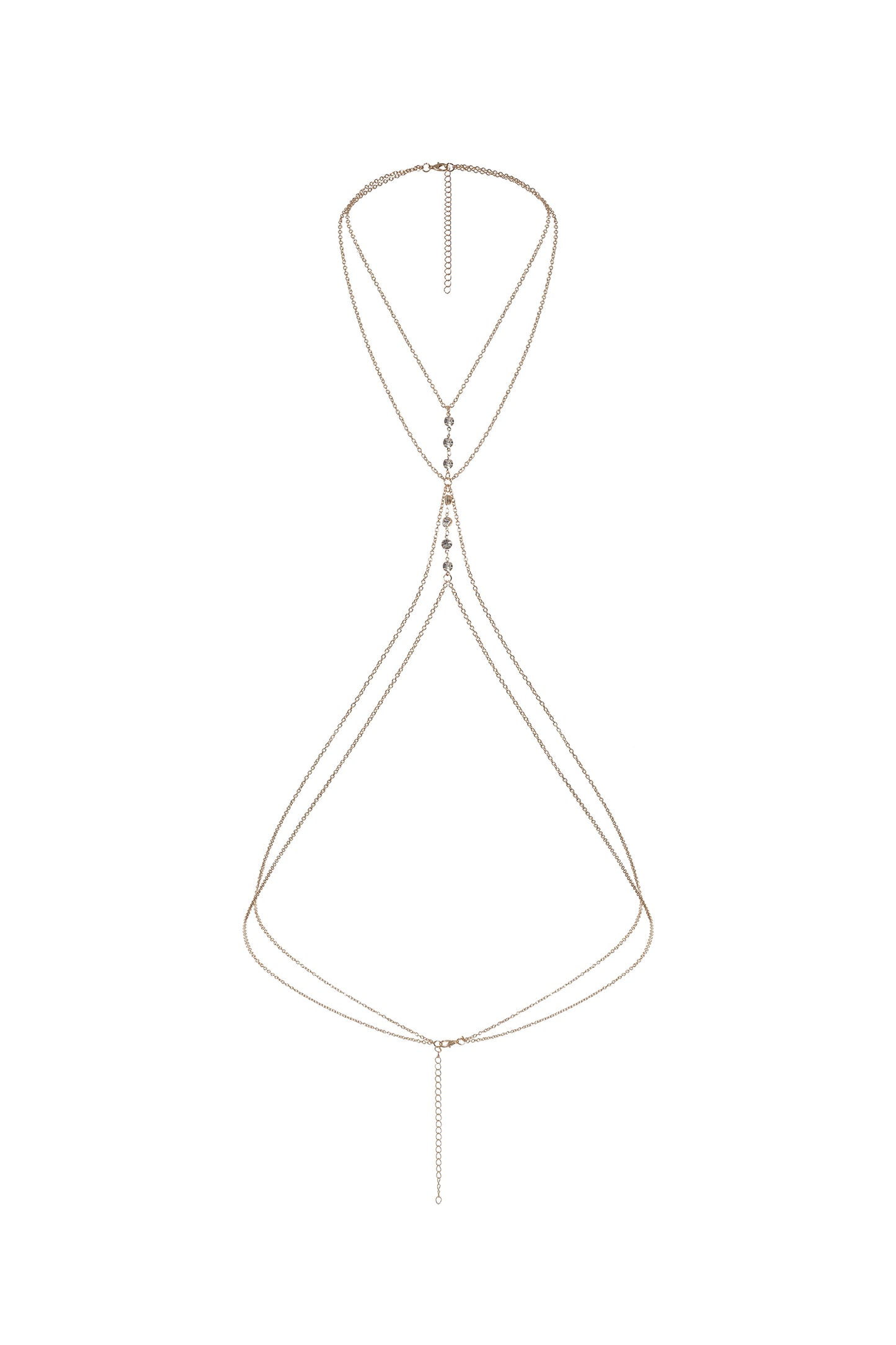 Print Double Decker Diamond Body Chain