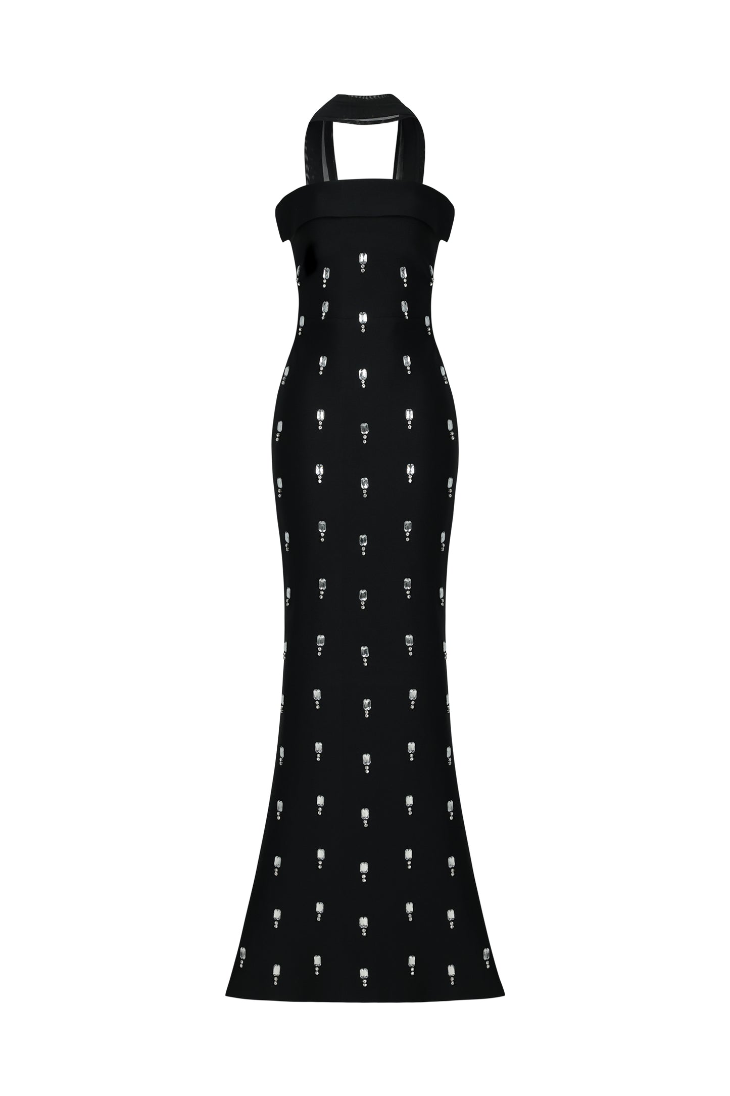 Nadja Sleeveless Diamond Bunting Bandage Maxi Dress