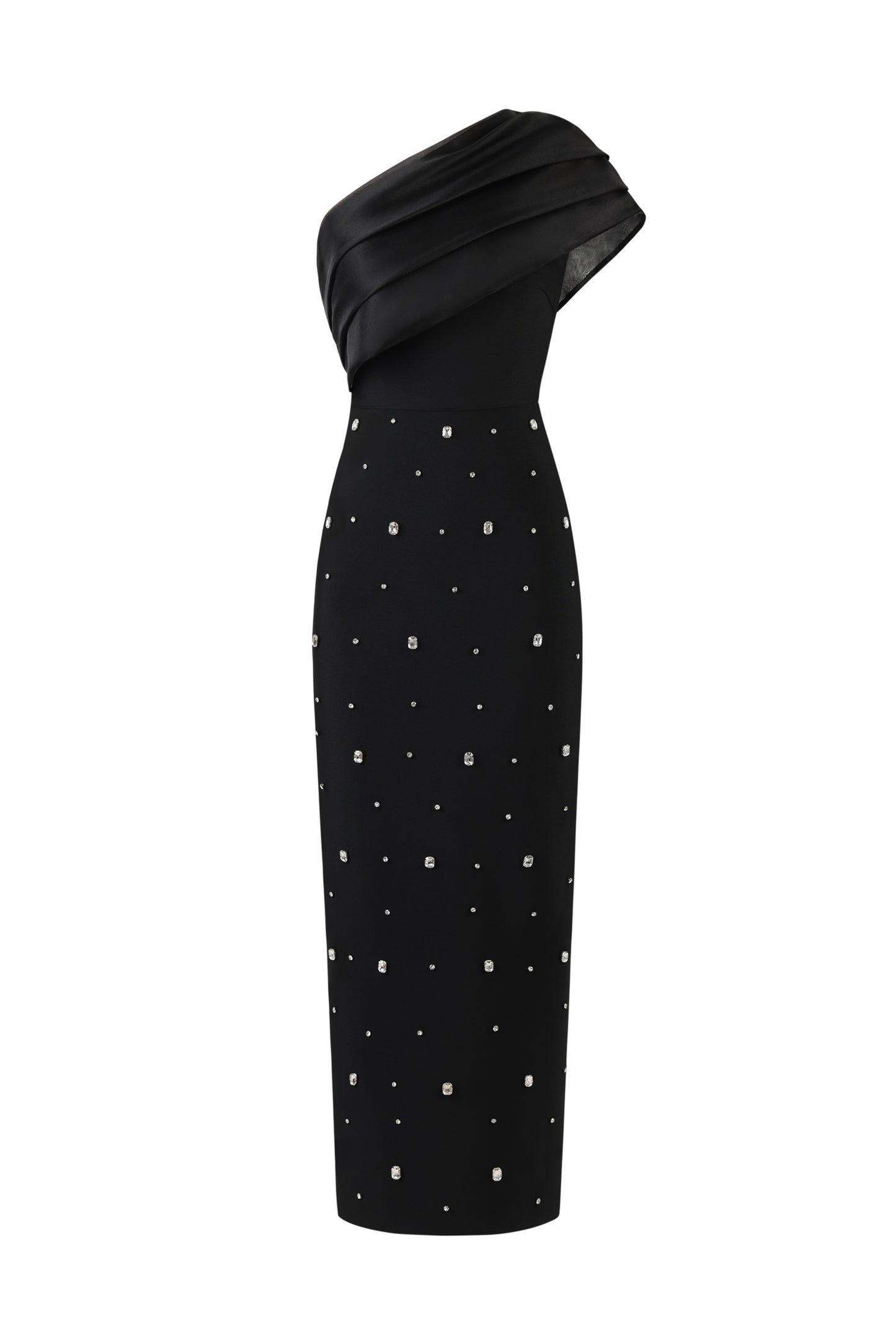 Ninon One Shoulder Sleeveless Diamond Bandage Maxi Dress