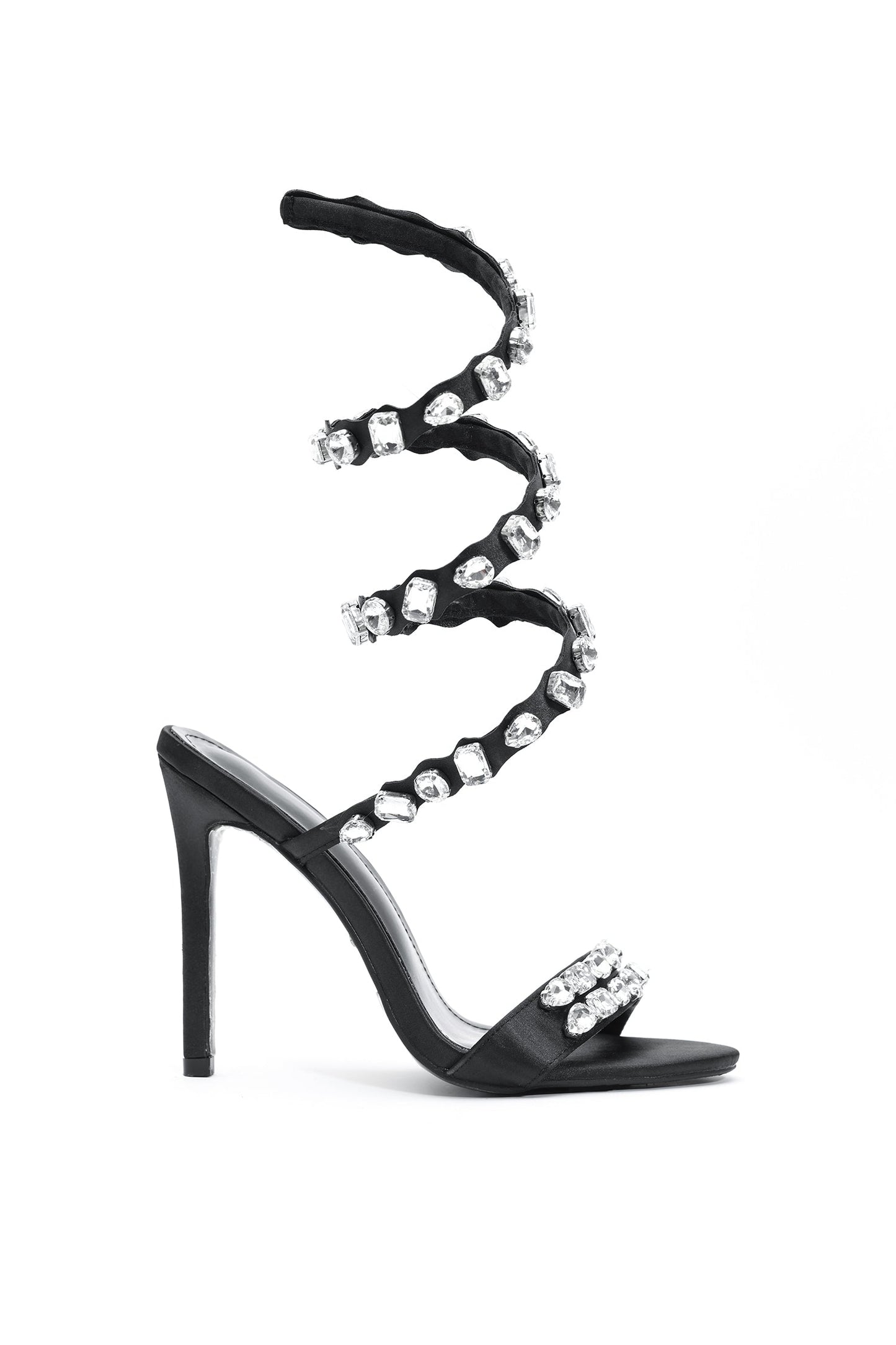 Eka Diamond Ankle Strap Stiletto Sandals