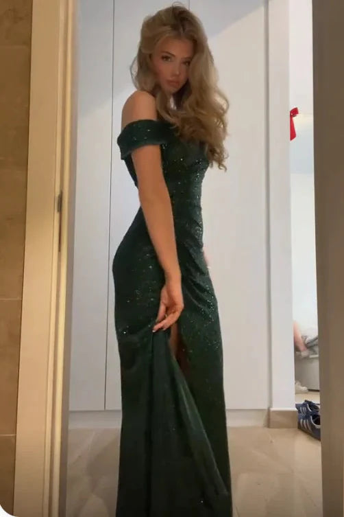 Sleeveless Empire Sparkly Sequins Mermaid Party Prom Dress