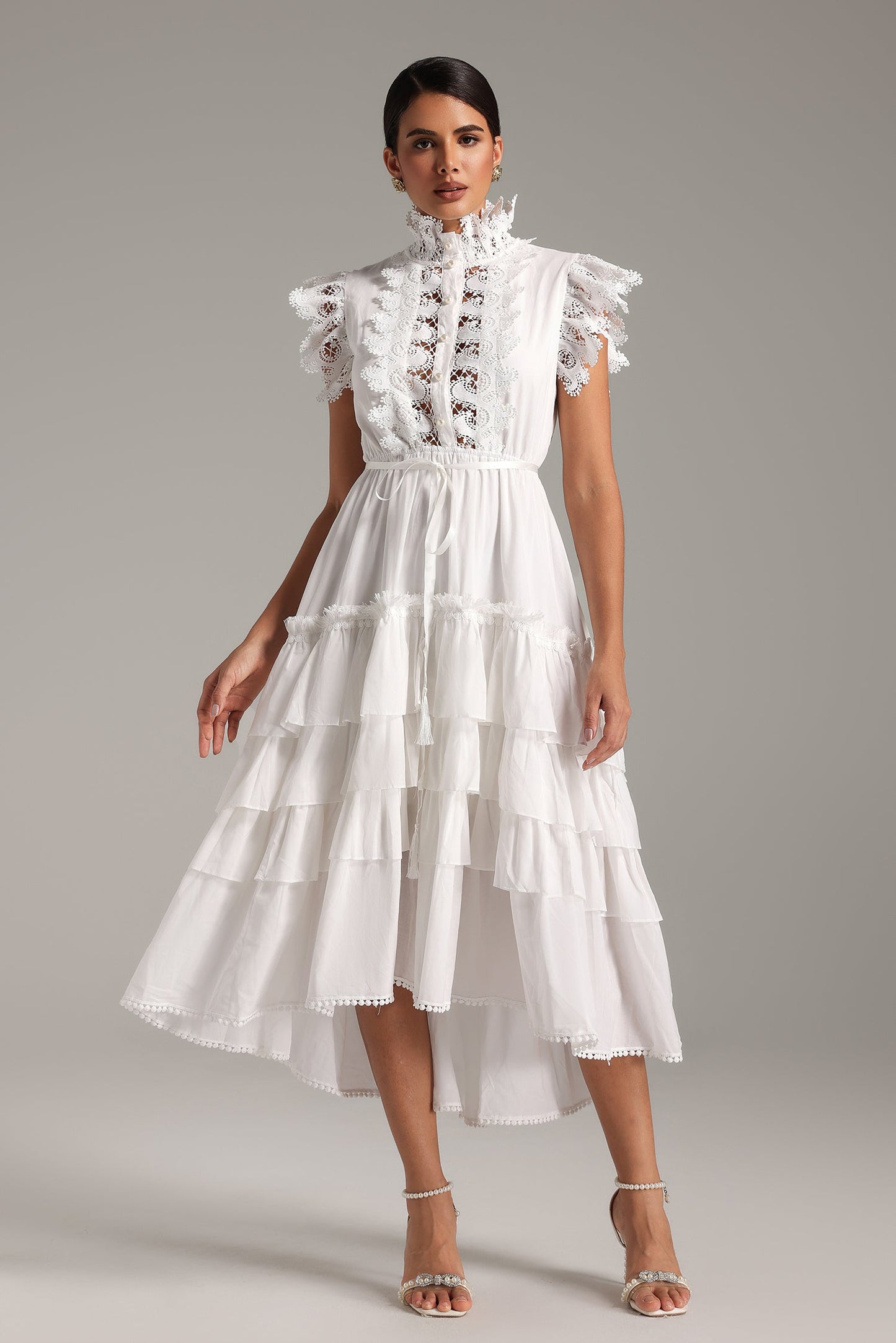 Karmen Layered Lace Midi Dress
