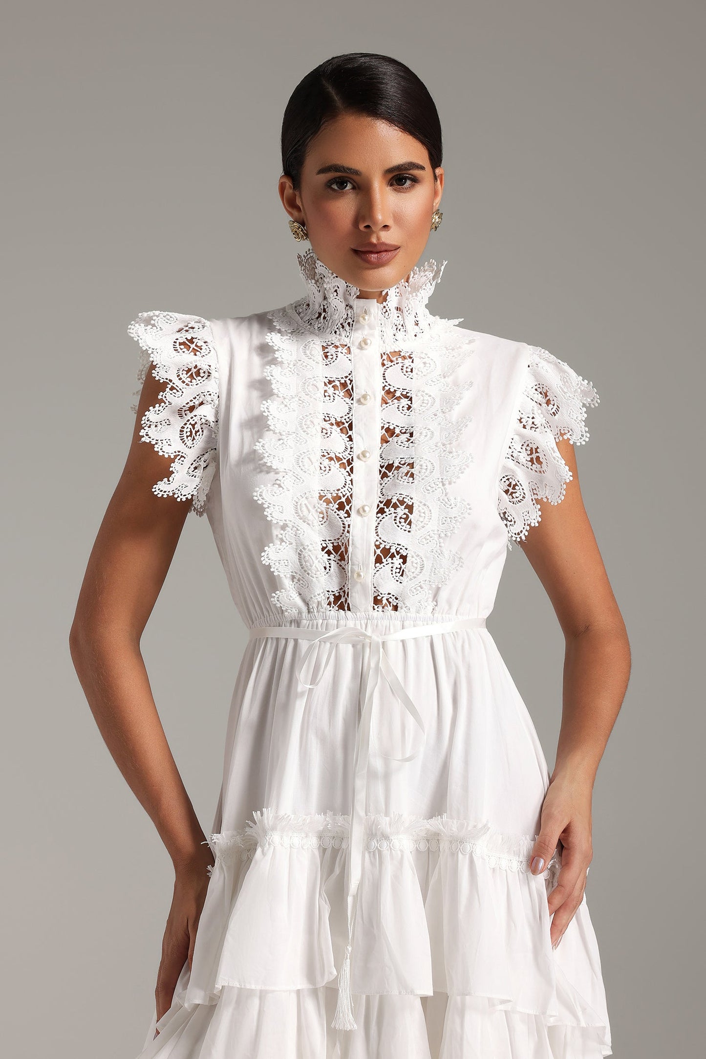Karmen Layered Lace Midi Dress