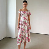 Gaun Tali Spaghetti Asimetris Berumbai Poliester