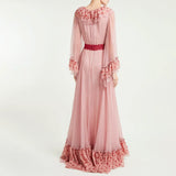 Long Polka Dot Lace Mulberry Dress