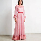 Long Polka Dot Lace Mulberry Dress