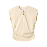 Keyhole Knot Detail Cap Sleeve Top