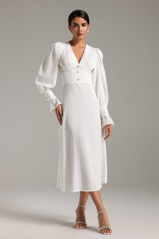 Yui V Neck Midi Dress