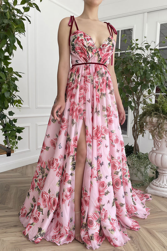 Gaun Maxi Cami Liburan Cetak Vintage Seksi