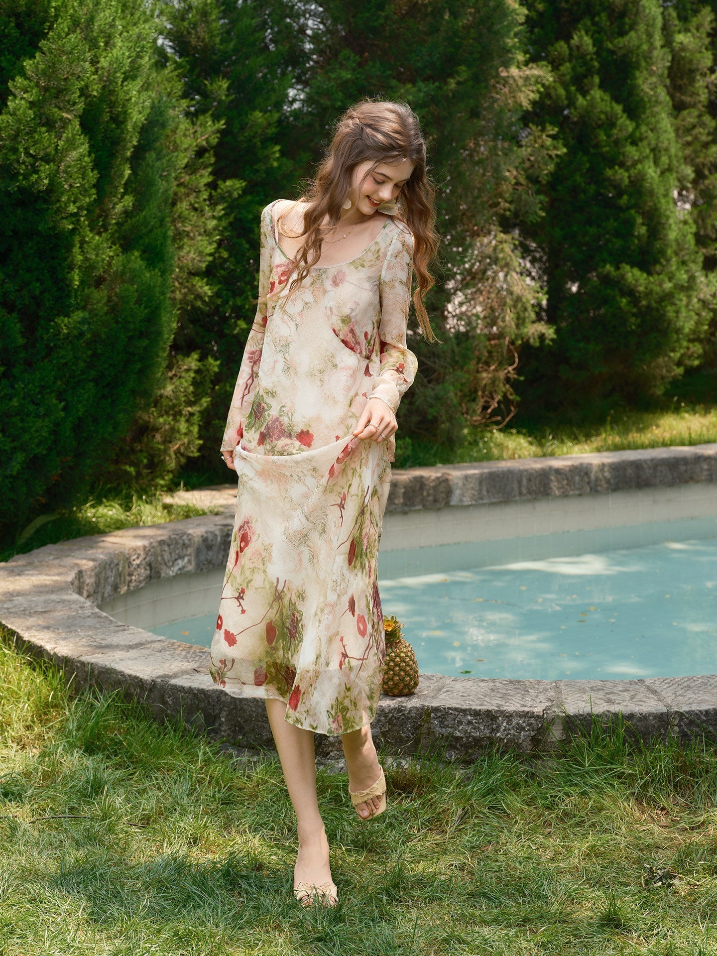 Viscose Dress - Pastel Diagonal Cut