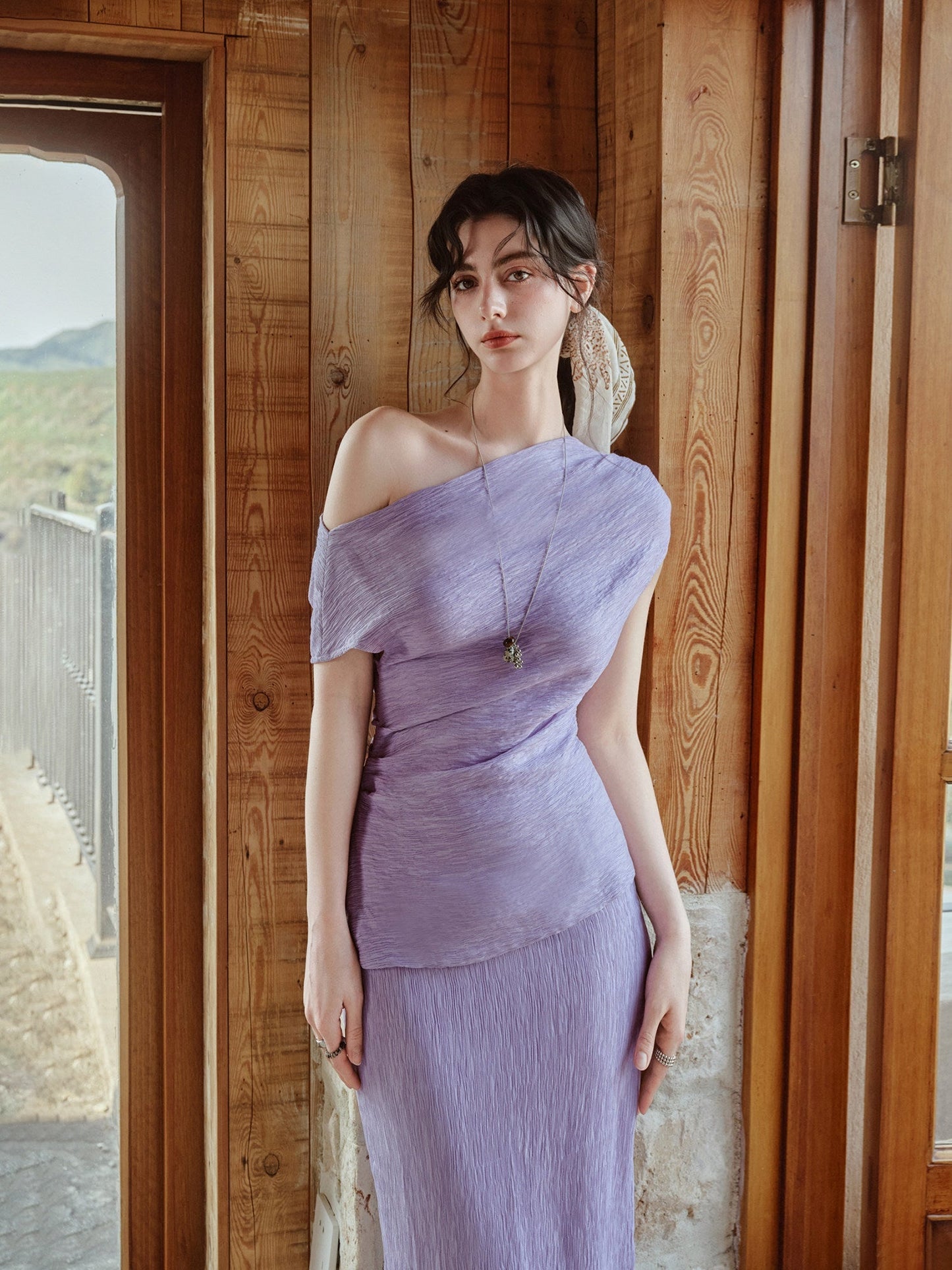 Viscose Skirt Set - Textured Design