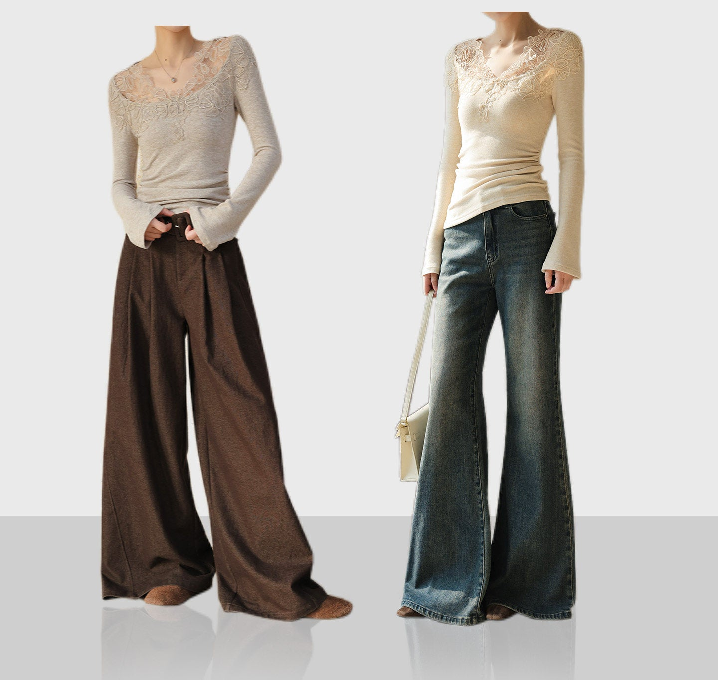 Lace Panel Knitted Top - Elegant and Lightweight