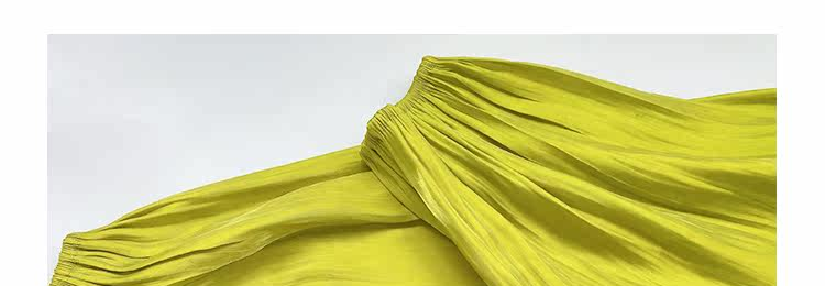 Satin Dress with Pleated Waist and Puff Sleeves