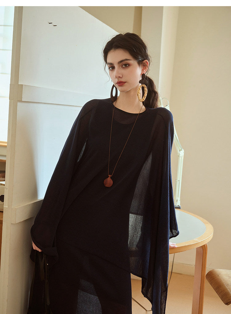Acetate 2-Piece Set - Lightweight Coat and Dress