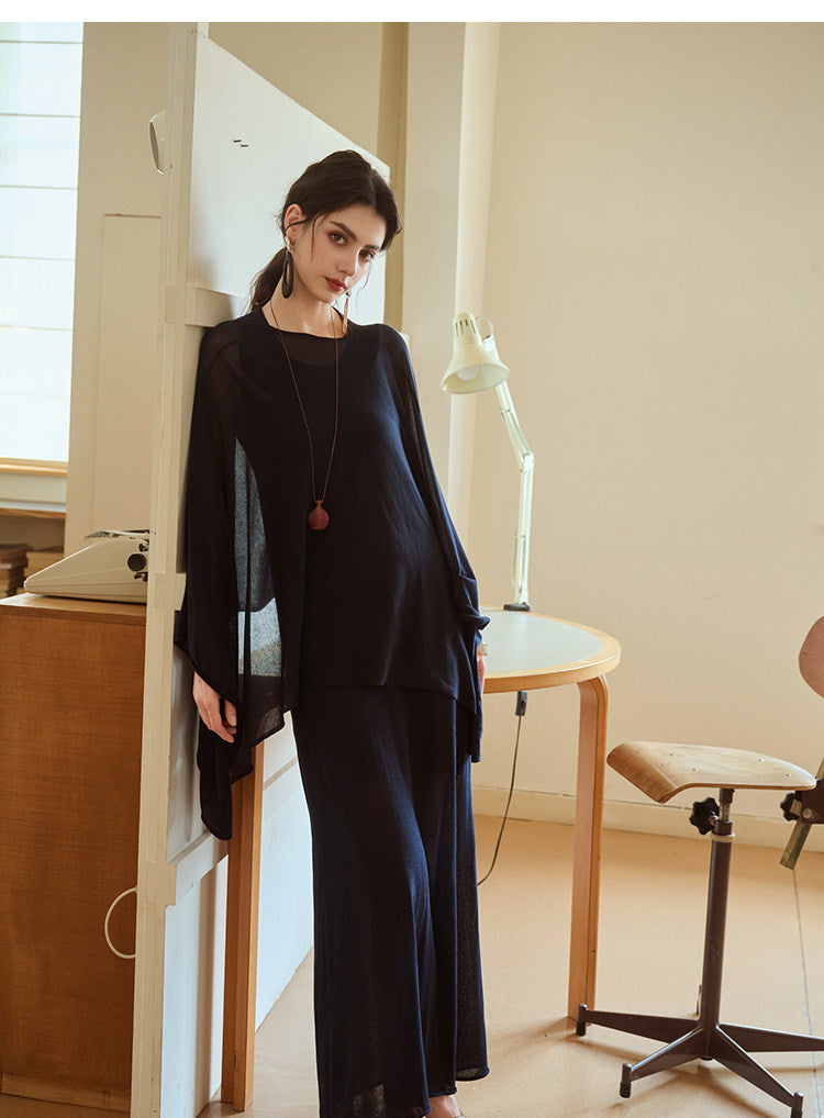 Acetate 2-Piece Set - Lightweight Coat and Dress