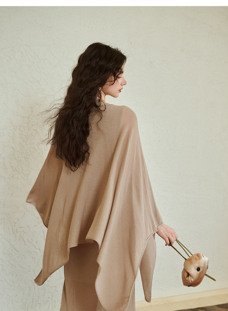 Acetate 2-Piece Set - Lightweight Coat and Dress