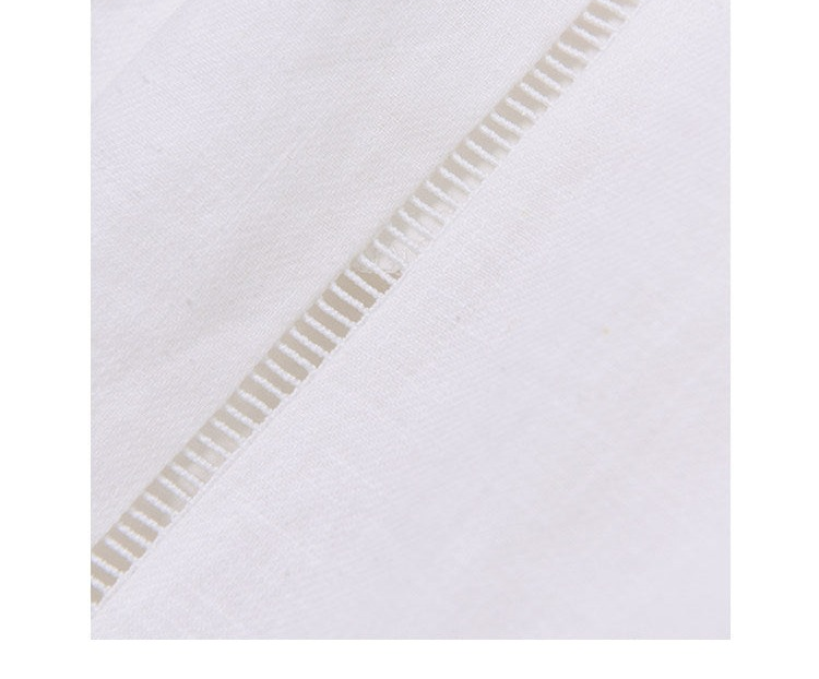 Linen Wide-Leg Pants with Lace Detail